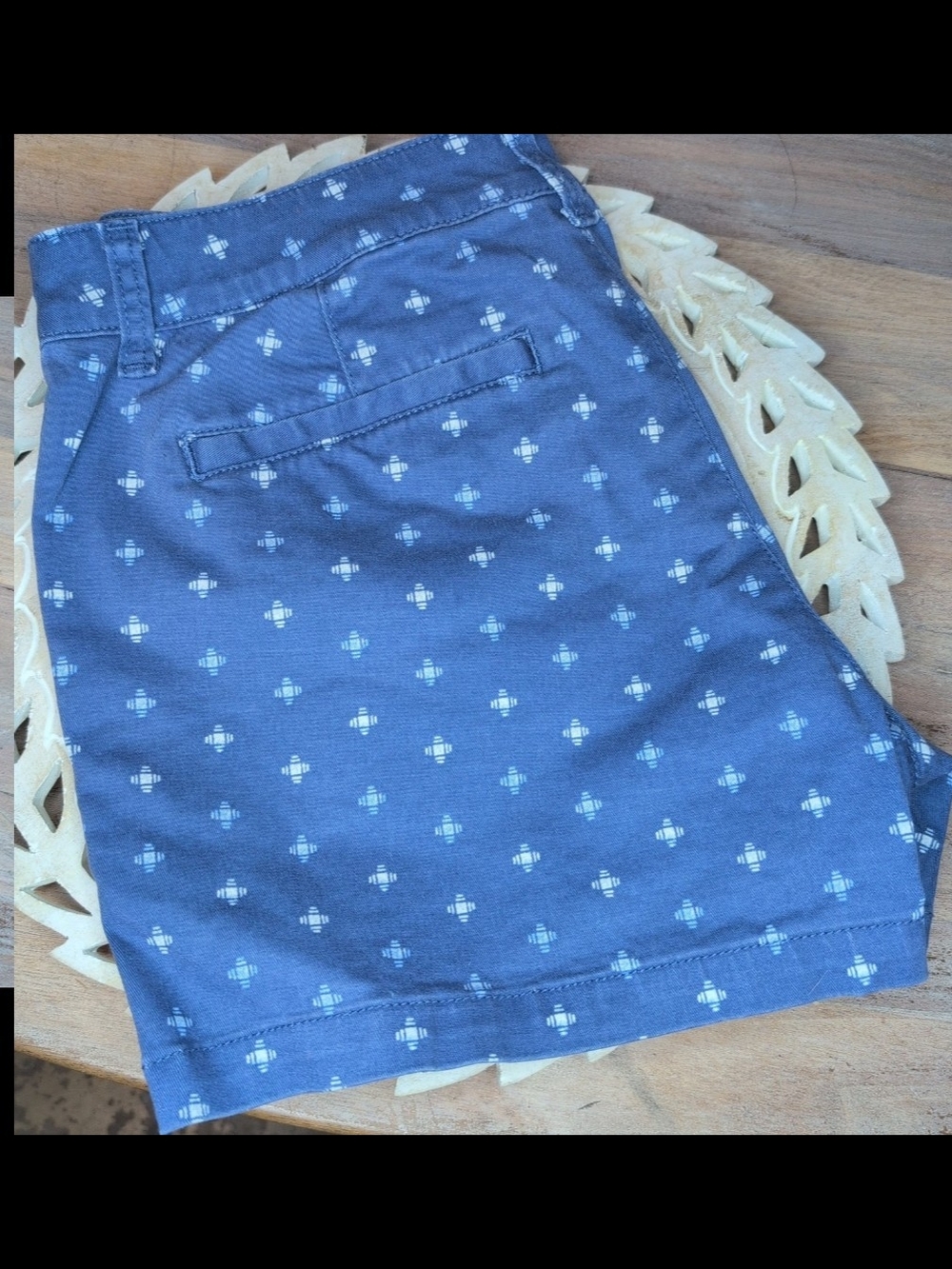 a.n.a  Blue& White Patterned Jean Shorts